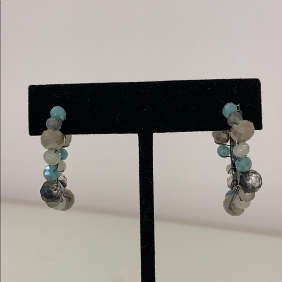 Beaded Hoop Earrings - Picture 2 of 4